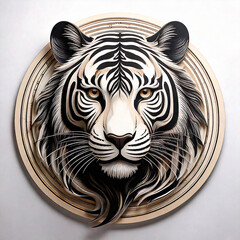 Wall Mural - A streamlined Chinese zodiac Tiger symbol