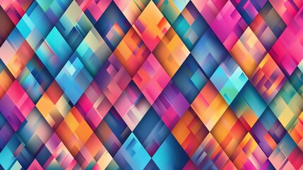 Wall Mural - a geometric pattern of colorful squares in a diagonal arrangement.