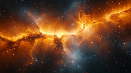 Wall Mural - Fiery Nebula Cosmic Cloudscape Starry Expanse