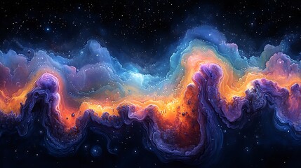 Wall Mural - cosmic nebula swirling colors across vast space