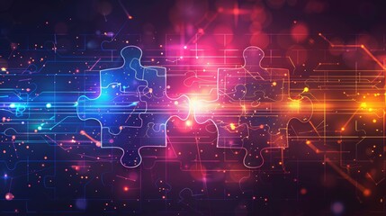 Futuristic tech-inspired abstract background, symbolizing connectivity and interoperability, Digital representation of integration concept	
