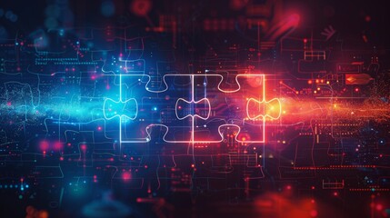 Futuristic tech-inspired abstract background, symbolizing connectivity and interoperability, Digital representation of integration concept	
