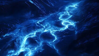 Poster - Bird eye view of the Vatnajokull glacier, with intricate blue and white patterns glowing under soft light, in 4K resolution