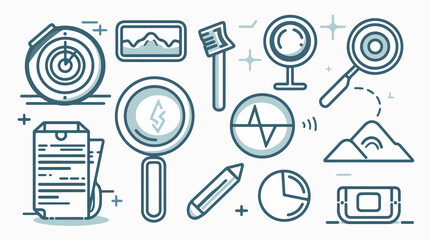 Professional Tracking Outline Icons Vector Illustration