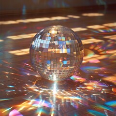 Aufkleber - A disco ball through a crystal light prism.