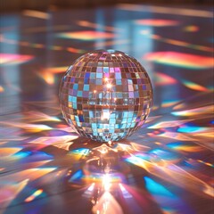 Aufkleber - A disco ball through a crystal light prism.