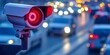 © Mehemmed - Infrared CCTV camera for monitoring vehicle speed on the street, ensuring safety from accidents while utilizing a red box signal for effective speed motion checks with the CCTV system.