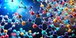 © Arnada - PNG Molecular Structure: 3D Render of Complex Organic Compound, Left-Aligned with Copy Space
