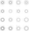 © Volodymyr - Vintage sunburst. Bursting rays sunrise firework starburst blast burst sunset star hand drawn collection. Radial sunset beams light ray radiant spark. Retro radiant sunburst. Trendy Vector badge set.