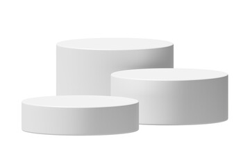 Aufkleber - PNG White podium isolated on transparent background. Empty product presentation pedestal display stand.