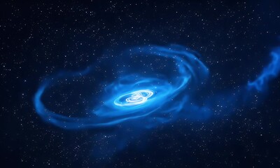 Wall Mural - cosmic journey through dark outer space, passing luminous clusters of stars, streaks of light, and s