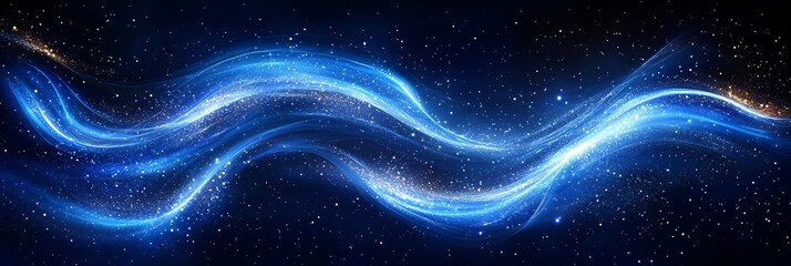 glowing blue wave: fluid dynamics abstract