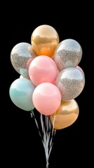 Wall Mural - Festive Pastel   Gold Balloons  Party Decor  Celebration