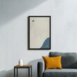 © Narongsag - Modern Abstract Wall Art Print  Minimalist Home Decor  Geometric Shapes  Beige  Blue  Yell