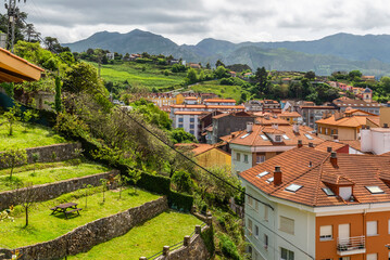 The beautiful city of Ribadesella, Asturias, Spain. Cantabrian Sea