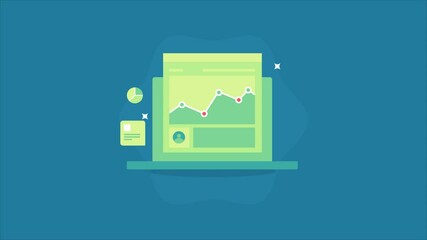 Wall Mural - Website traffic analysis, Website SEO software, SEO tool monitoring Website SEO performance. SEO software dashboard with graphs and charts. Animation video clip.