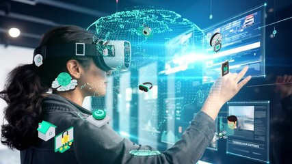 Artificial Intelligence Quantum Computer Technology Concept.