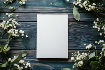 Wall Mural - White Card with Flowers