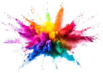 Wall Mural - png bright rainbow paint explosion powder burst.
