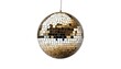 © Pod - A golden disco ball with reflective mirror tiles