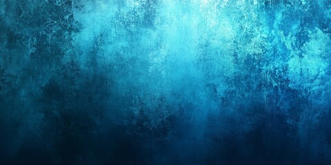 Wall Mural - A background featuring abstract textures of blue neon and turquoise grunge, highlighted by light film noise effects, was created using specialized tools.