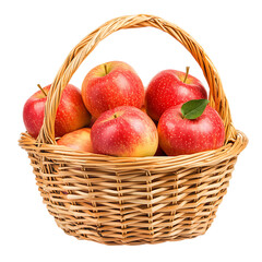 Wall Mural - apple basket isolated on white background full depth of field 