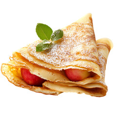 Wall Mural - apple crepe isolated on white background full depth of field