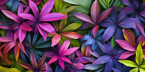 Wall Mural - Vibrant lila leaves showcase their beauty in a lush garden setting, highlighting the unique and captivating nature of lila foliage in an enchanting outdoor environment.