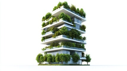 Poster - Modern Green Building with Balanced Space Design