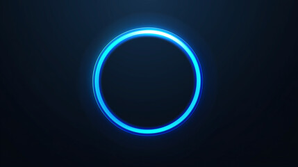 Wall Mural - Blue glowing rings on a minimalist black background