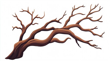Detailed Tree Branch Vector Illustration for Graphic Design Projects