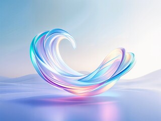 Abstract wavy 3d background bright glass colorful gradient fluid wave render texture. Liquid blue-orange gradient glass on a dark background