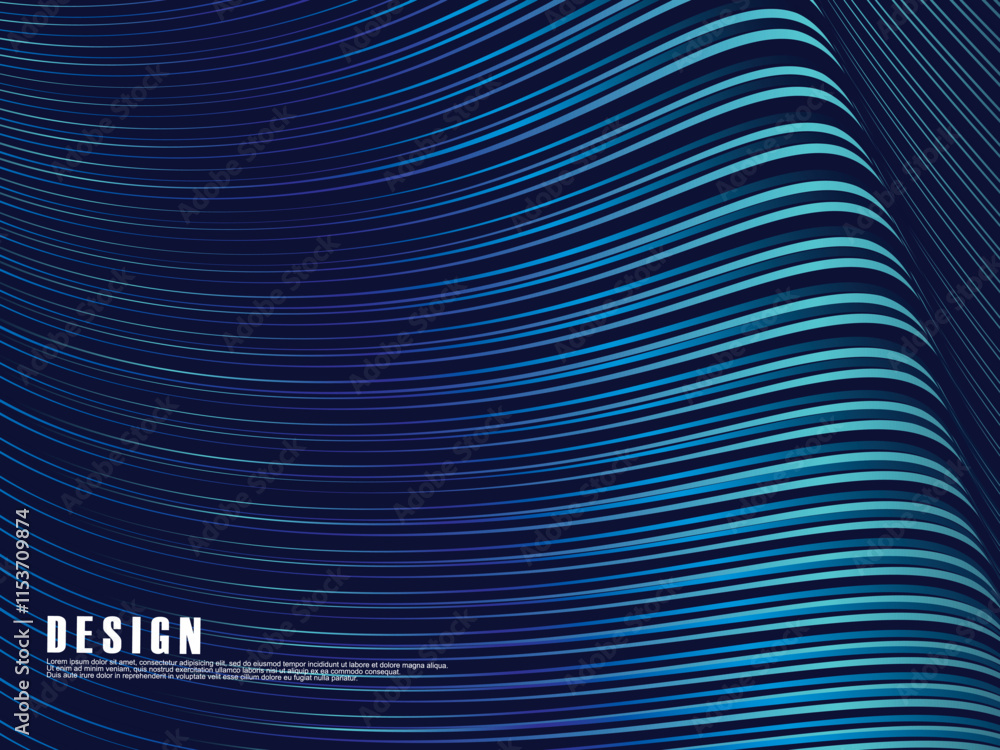 Premium blue background design with curved line pattern. Vector ...