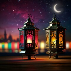 Wall Mural - christmas lantern in the night