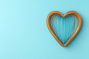 Aufkleber - A minimalist heart shape created with thin golden lines and soft light gradients, framed in a clean composition