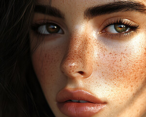 Close-up photo of beautiful woman