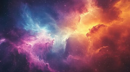 Canvas Print - cosmic abstract background with swirling galaxy colors and dynamic light particles creating mesmerizing space-inspired design