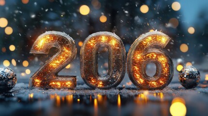 Wall Mural - 2026 New Year text effect