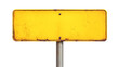 © Molin - old blank yellow rustic metal road sign guide board, weathered signboard, cutout png