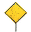 © Molin - yellow blank square road sign standing board, Rhombus traffic warning sign, cutout png