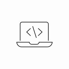 laptop coding icon sign vector