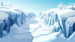 © Thiago - Frozen tundra wonderscape with glacier crevasses and ice. Crevasse. Illustration