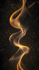 Wall Mural - abstract shiny color gold wave light effect illustration glow element dark background
