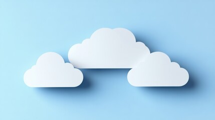 Canvas Print - Soft Minimalist Clouds on Light Blue Background