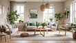 © widiati - Serene Minimalist Living Room Design with Natural Light and Greenery