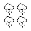 © DesignerAuraStudio - Rain element, cute weather clipart vector on grey background