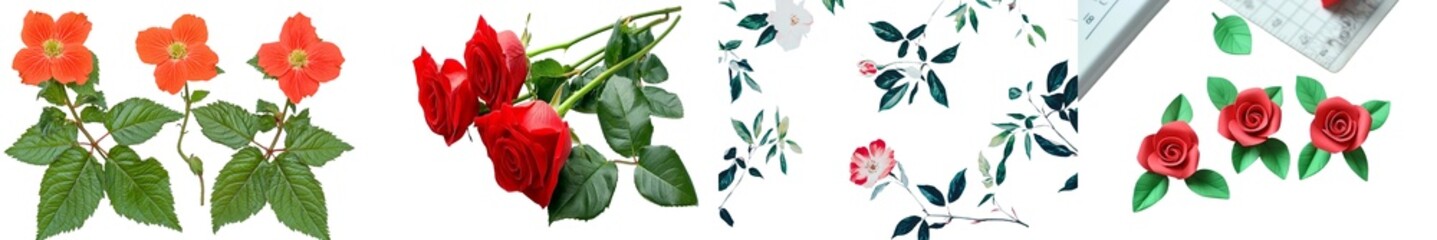 Poster - Rose, fully in focus, set against a white background.