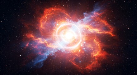 Wall Mural - a breathtaking view of a supernova explosion, radiating colors and energy.