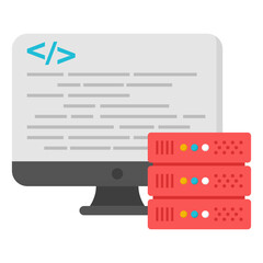 unique design icon of system coding