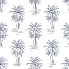 Wall Mural - palm tree pattern. hand drawn coconut design. summer pattern background. palm line art design. vintage graphic design. pattern design. tropical graphic design.